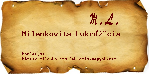 Milenkovits Lukrécia névjegykártya